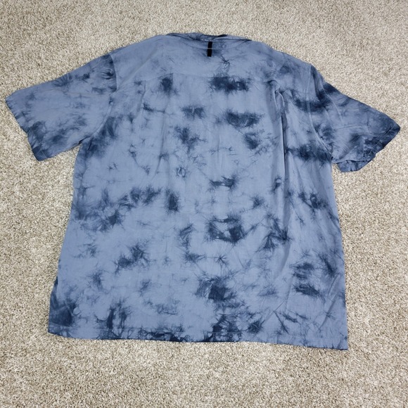 Rag & Bone Mens XL Gray AOP Smoke Button Up Short Sleeve - Picture 3 of 6